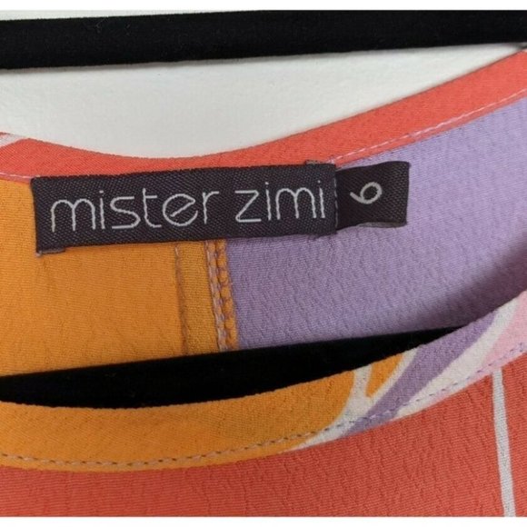 Mister Zimi Purple Floral Hi Low Uneven Hem Midi Sleeveless Womens Dress Size 6 - Picture 6 of 7